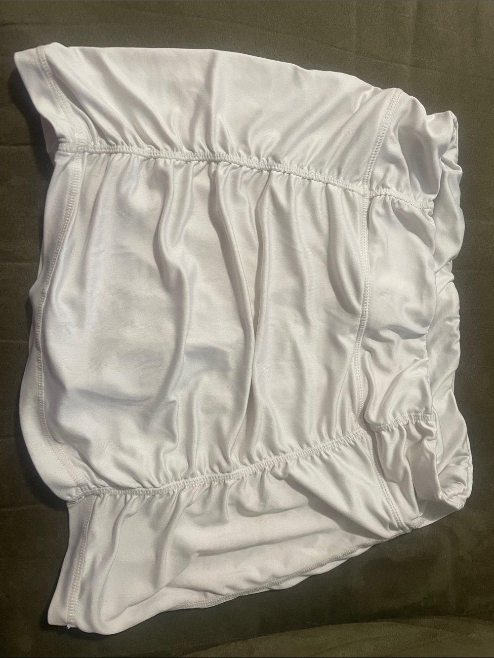 Classic White Mini Skirt with Ruched Elastic Waist